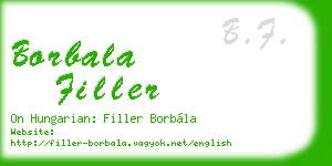 borbala filler business card