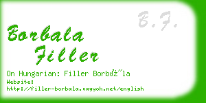 borbala filler business card